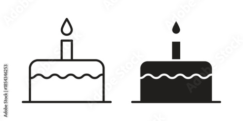 Cake icons for graphic design, logo, Web site, social media, UI, mobile app, vector illustration