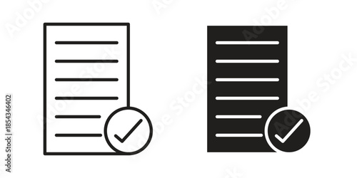 Checklist icons for graphic design, logo, Web site, social media, UI, mobile app, vector illustration