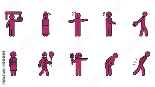 Rhythm Action Game Interface with Pose Matching Characters and Music Elements