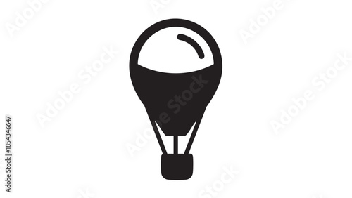 Hot air balloon flying high in the clear blue sky