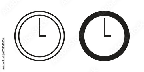 Clock icons for graphic design, logo, Web site, social media, UI, mobile app, vector illustration