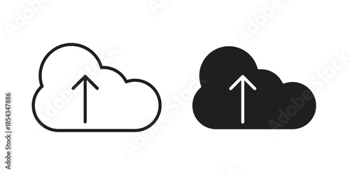 Cloud upload icons for graphic design, logo, Web site, social media, UI, mobile app, vector illustration
