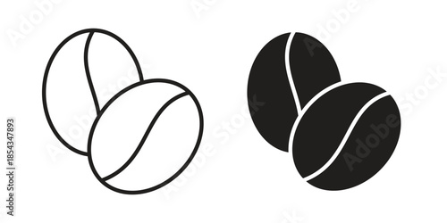 Coffee Bean icons for graphic design, logo, Web site, social media, UI, mobile app, vector illustration