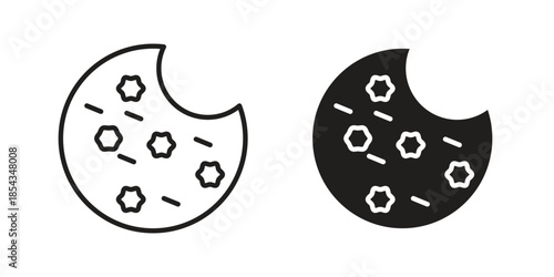Cookie icons for graphic design, logo, Web site, social media, UI, mobile app, vector illustration