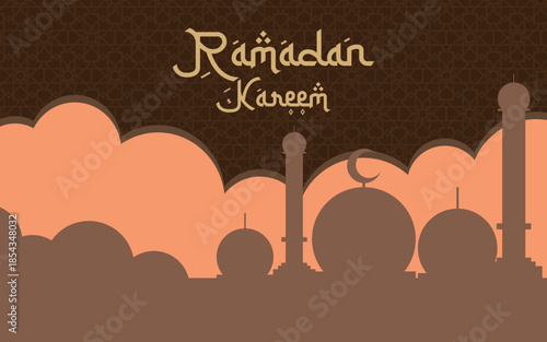 ramadan kareem islamic greeting card background vector illustration