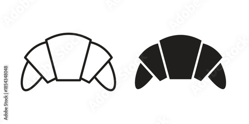 Croissant icons for graphic design, logo, Web site, social media, UI, mobile app, vector illustration