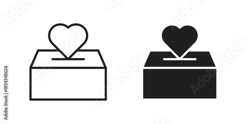 Donation box icons for graphic design, logo, Web site, social media, UI, mobile app, vector illustration
