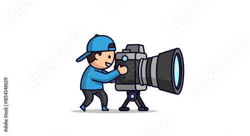 Photographer capturing a moment with a professional camera ready to shoot.