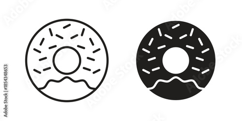 Donut icons for graphic design, logo, Web site, social media, UI, mobile app, vector illustration