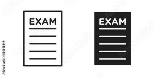 Exam icons for graphic design, logo, Web site, social media, UI, mobile app, vector illustration