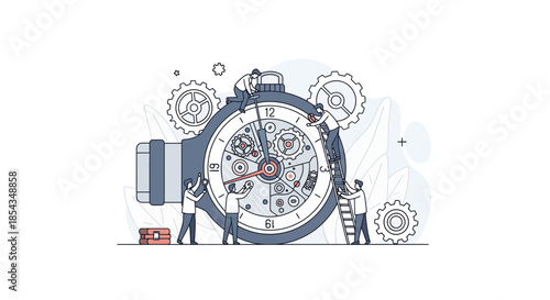 Watchmakers meticulously assembling a complex mechanical timepiece precision engineering.