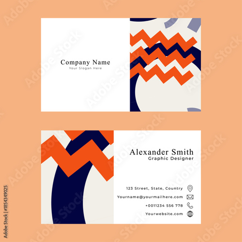 Set of bussines card in memphis style geometric pattern, line and geometric figures. Design backgrounds for invitation, brochure, cover, website banner, bussines card and social media.