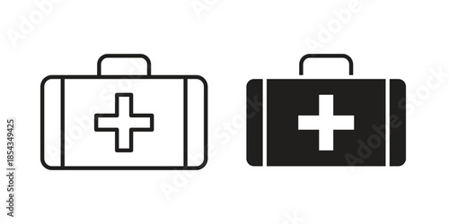 First aid kit icons for graphic design, logo, Web site, social media, UI, mobile app, vector illustration