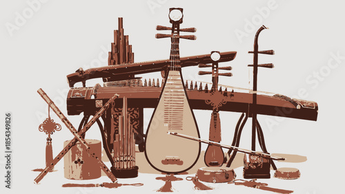 Collection of Traditional Chinese Musical Instruments