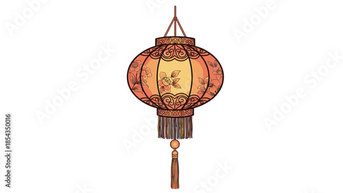 Traditional Chinese Lantern Hanging Isolated White Background