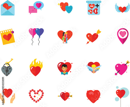 Love Reaction Heart Icons Set for Social Design