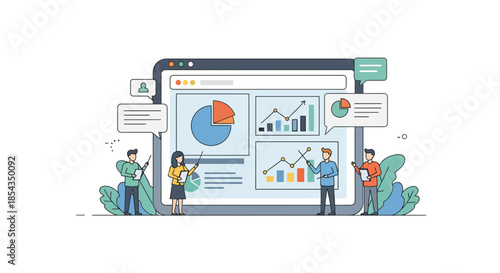 Business analytics and data visualization on a digital screen teamwork.