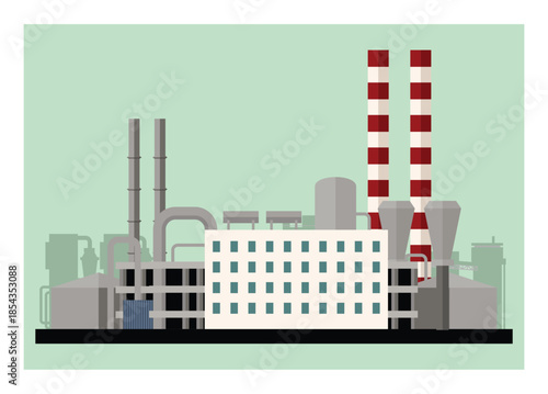 Industrial area. Simple flat illustration.