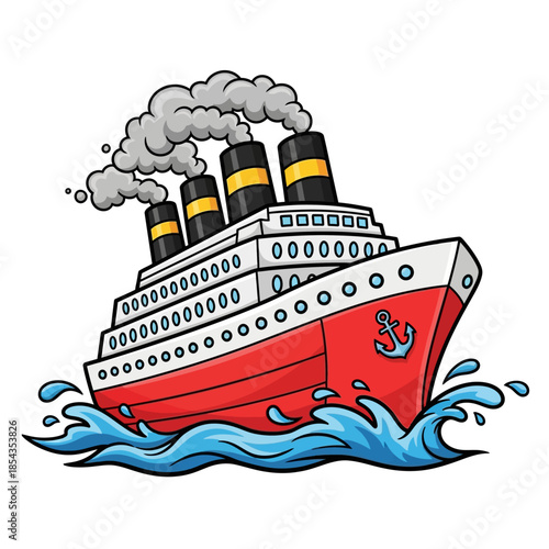 a large passenger ship sailing on the ocean