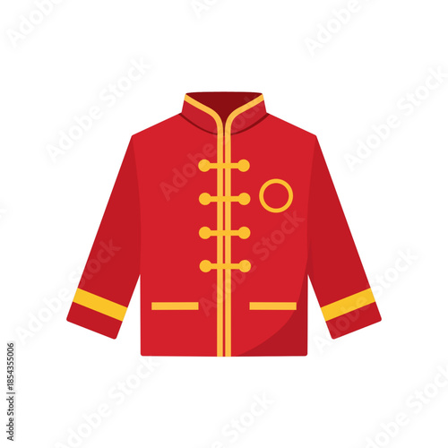 Festive Red Chinese Jacket Traditional Clothing Icon