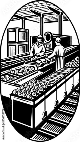 Industrial Food Processing Facility with Automated Production Line Equipment