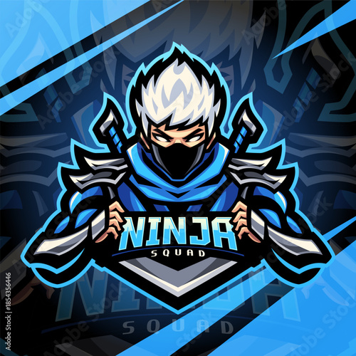 Ninja squad esport mascot logo design