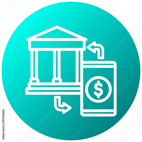 Transfer Gradient Icon, Mini Illustration Relate To Payment Service. Use For Modern Concept, Ui, Ux Web And App Development.