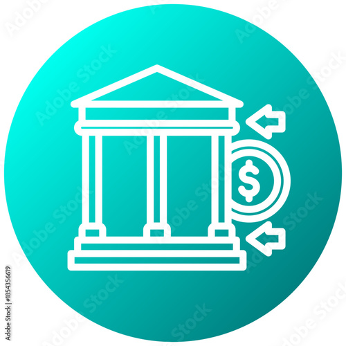 Bank Deposit Gradient Icon, Mini Illustration Relate To Payment Service. Use For Modern Concept, Ui, Ux Web And App Development.