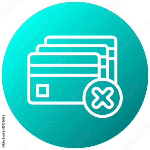 Card Blocking Gradient Icon, Mini Illustration Relate To Payment Service. Use For Modern Concept, Ui, Ux Web And App Development.