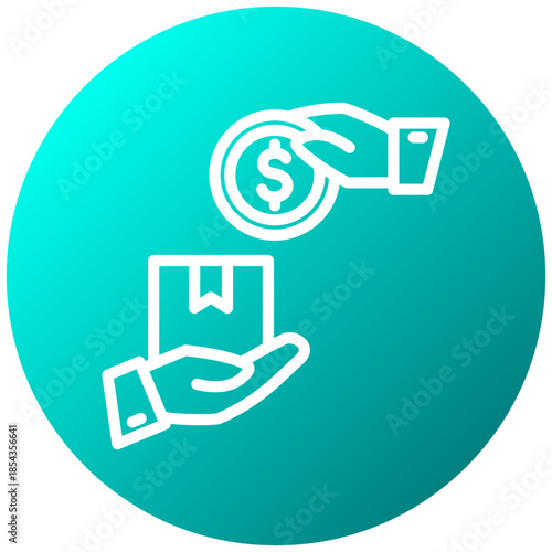 Cash On Delivery Gradient Icon, Mini Illustration Relate To Payment Service. Use For Modern Concept, Ui, Ux Web And App Development.