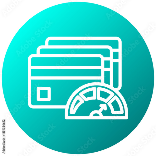 Credit Limit Gradient Icon, Mini Illustration Relate To Payment Service. Use For Modern Concept, Ui, Ux Web And App Development.