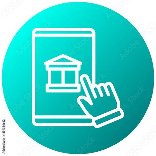 Digital Banking Gradient Icon, Mini Illustration Relate To Payment Service. Use For Modern Concept, Ui, Ux Web And App Development.