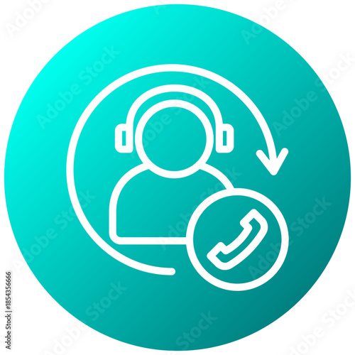 Customer Support Gradient Icon, Mini Illustration Relate To Payment Service. Use For Modern Concept, Ui, Ux Web And App Development.