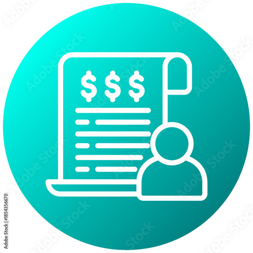 Customer Invoice Gradient Icon, Mini Illustration Relate To Payment Service. Use For Modern Concept, Ui, Ux Web And App Development.