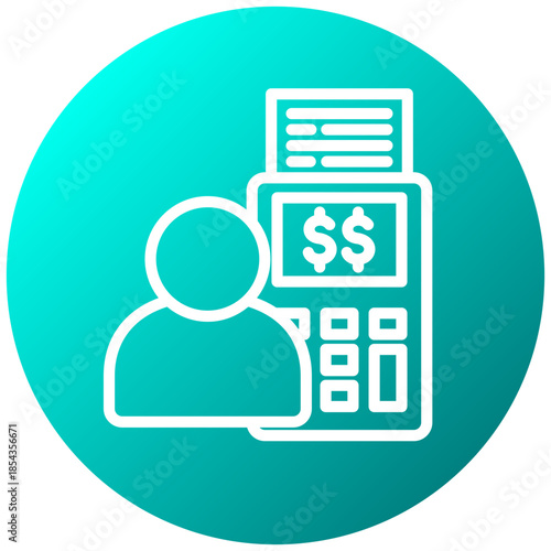 Customer Invoice Gradient Icon, Mini Illustration Relate To Payment Service. Use For Modern Concept, Ui, Ux Web And App Development.