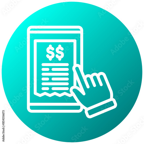 Digital Invoice Gradient Icon, Mini Illustration Relate To Payment Service. Use For Modern Concept, Ui, Ux Web And App Development.