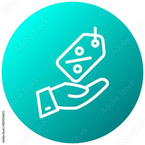 Discount Offer Gradient Icon, Mini Illustration Relate To Payment Service. Use For Modern Concept, Ui, Ux Web And App Development.