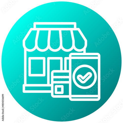 Merchant Gradient Icon, Mini Illustration Relate To Payment Service. Use For Modern Concept, Ui, Ux Web And App Development.