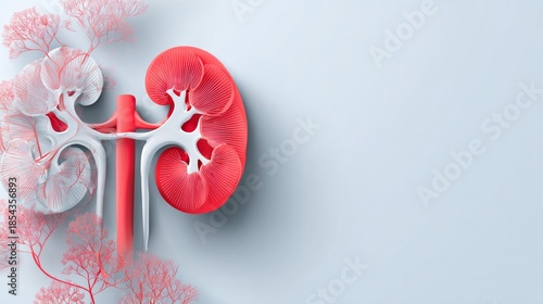medical background with human kidney illustration 