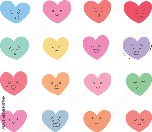 色々な表情のハートセット
