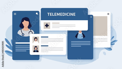 Telemedicine concept with doctor on mobile device and online consultation