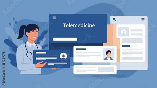 Friendly female doctor providing telemedicine services online