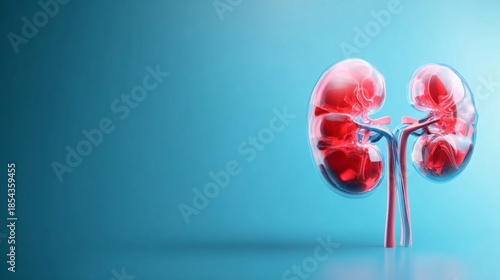 Wallpaper Mural 3D kidneys with soft blue gradient background Torontodigital.ca