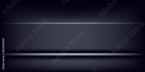 Empty black studio room background. black background with light effects. Empty dark room. Space for selling products on the website. Vector illustration.