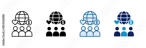 Charity Organization Icon Set Multiple Style Collection