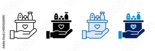 Food Donation Icon Set Multiple Style Collection