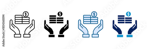 Charity Fund Icon Set Multiple Style Collection