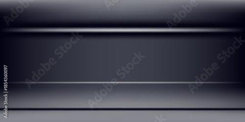 Empty black studio room background. black background with light effects. Empty dark room.