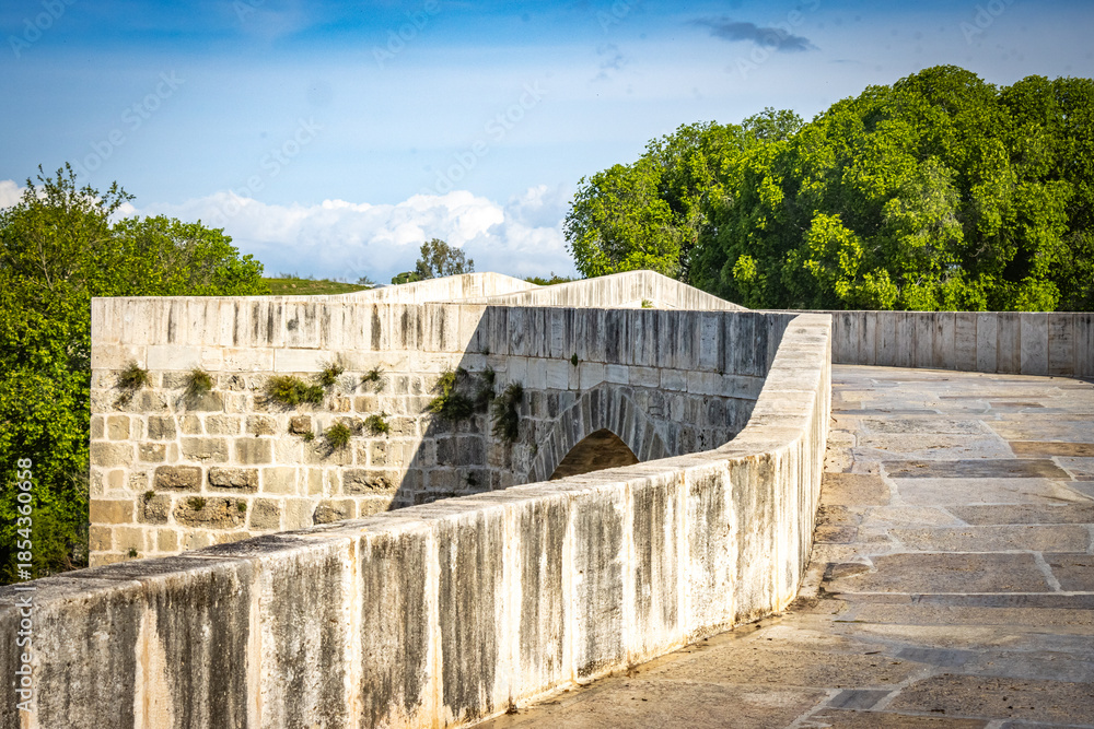 Naklejka premium eurymedon-aspendos bridge, antalya, turkiye, turkey, old bridge