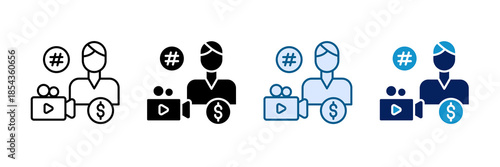 Content Creator Icon Set Multiple Style Collection
